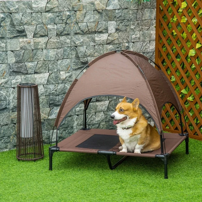 Lit Surélevé avec Parasol — Sieste Fraîcheur