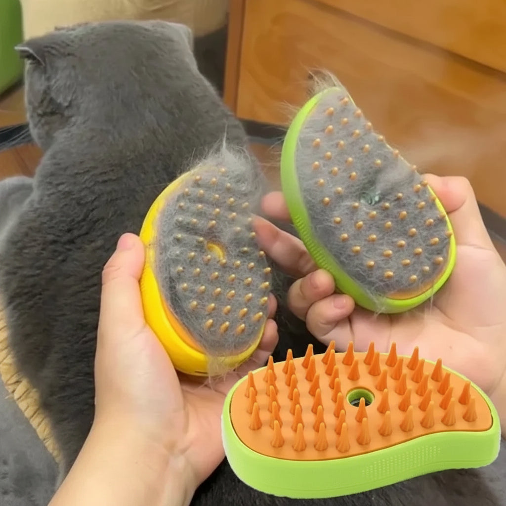 Brosse Vapeur Électrique 3-en-1 pour Chien & Chat – Toilettage, Massage & Anti-Poils
