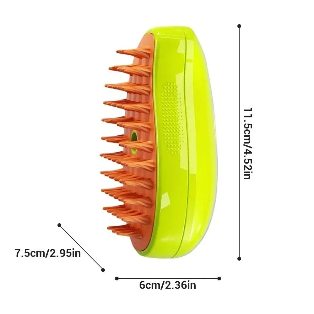 Brosse Vapeur Électrique 3-en-1 pour Chien & Chat – Toilettage, Massage & Anti-Poils