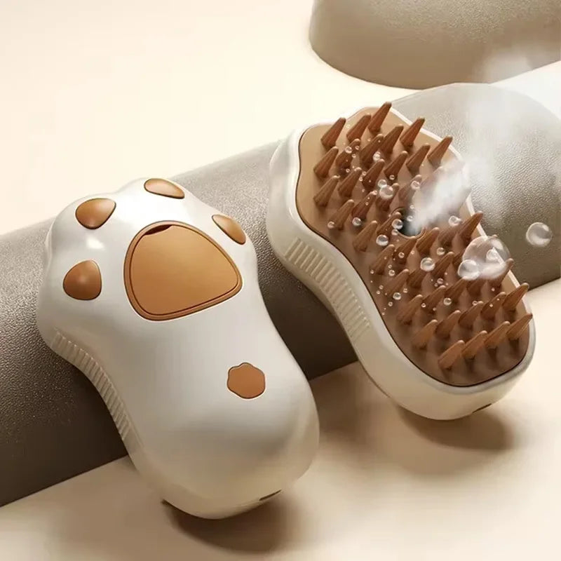 Brosse de Toilettage Vapeur 3-en-1 pour Chat & Chien – Anti-Poils, Massante & Rechargeable