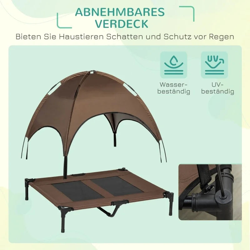 Lit Surélevé avec Parasol — Sieste Fraîcheur