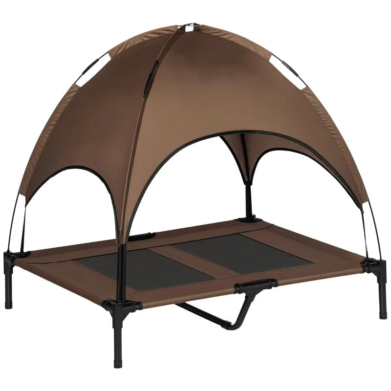 Lit Surélevé avec Parasol — Sieste Fraîcheur