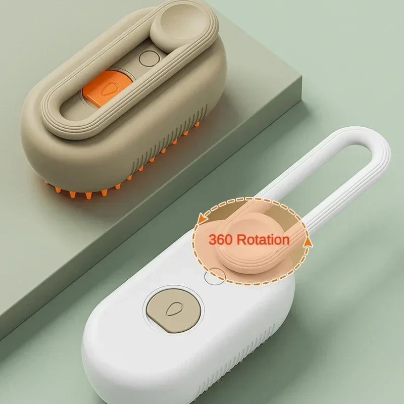 Brosse Vapeur 3-en-1 pour Chien & Chat – Massage, Démêlage & Anti-Poils